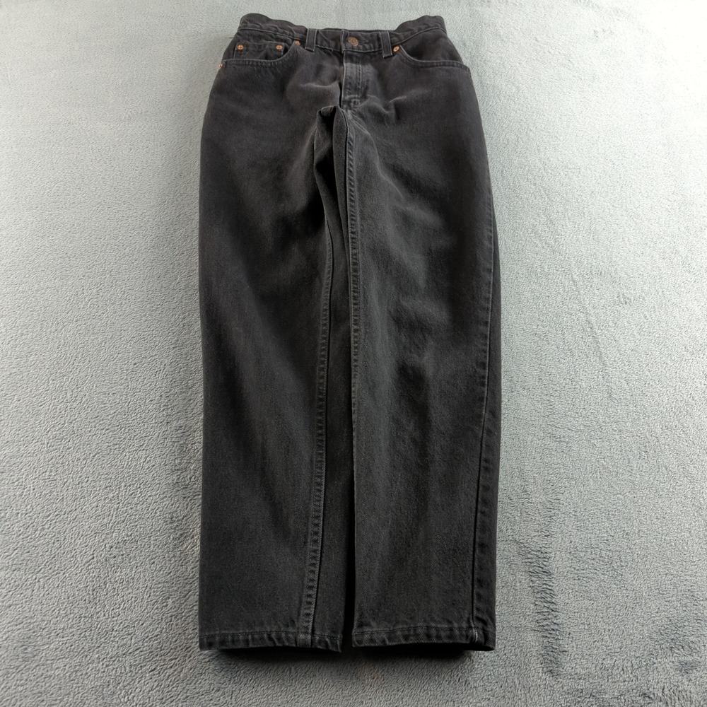 Vintage 90s Levis 551 Jeans Womens 4 Petite Black Relaxed Tapered Made in USA‎